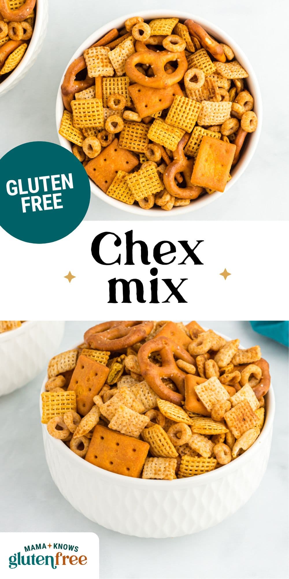 Gluten Free Chex Mix pin image