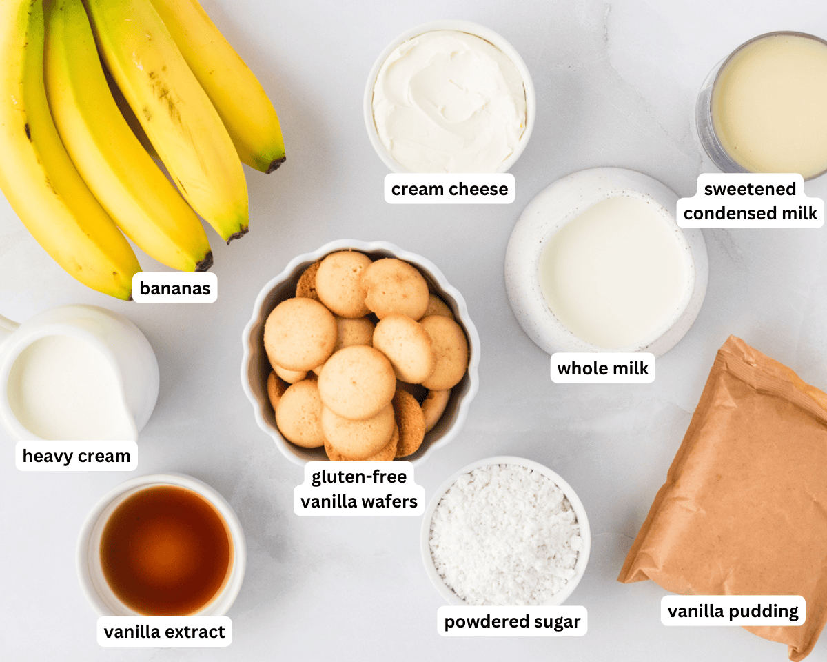Gluten-free banana pudding ingredients