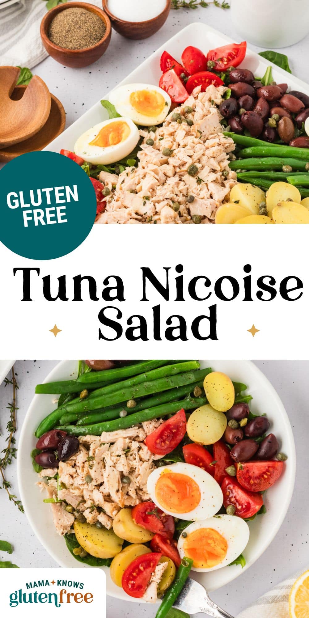 Tuna Nicoise Salad pin image