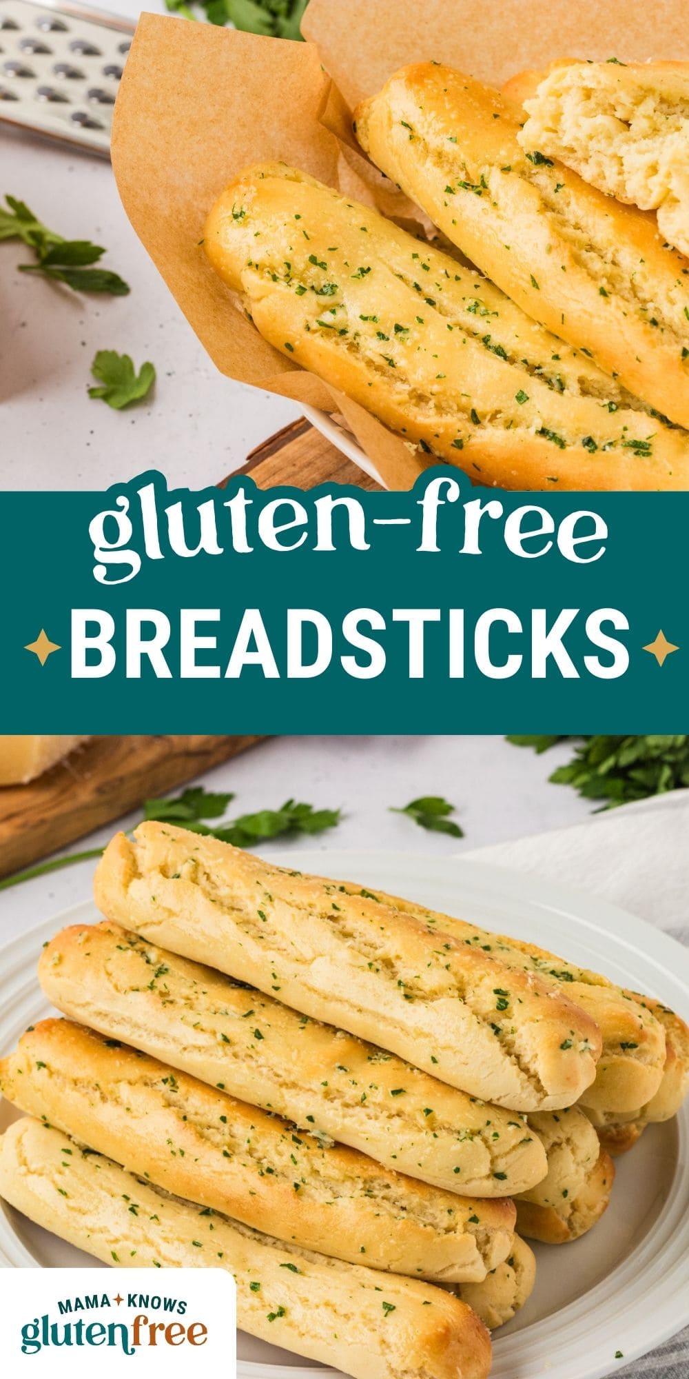 gluten-free breadsticks pin image