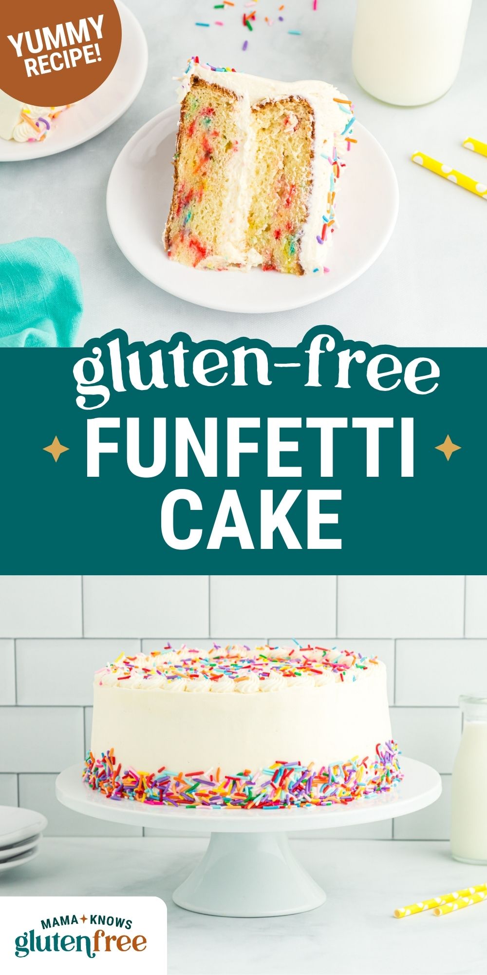 gluten free funfetti cake pin image