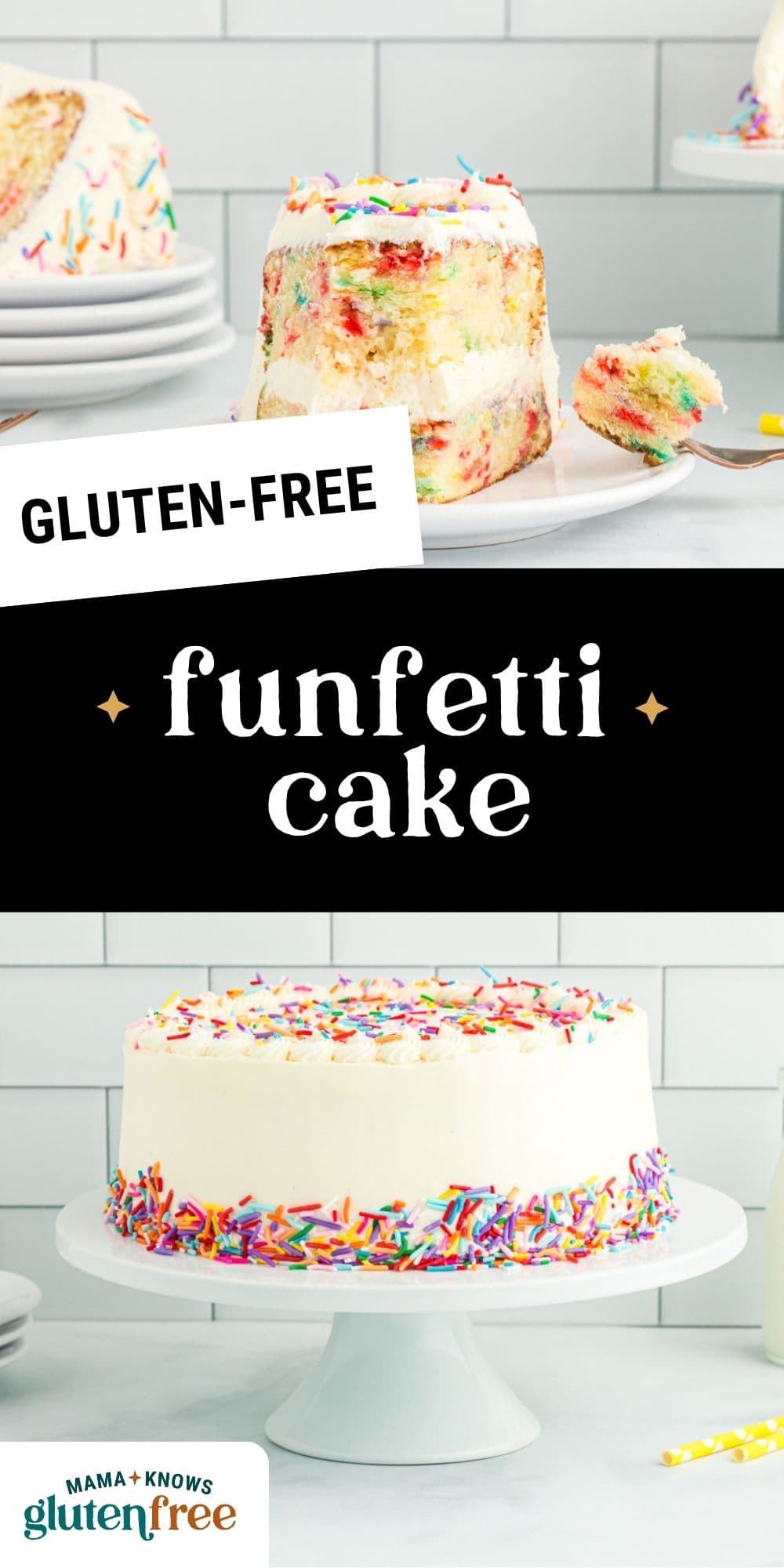 gluten free funfetti cake pin image