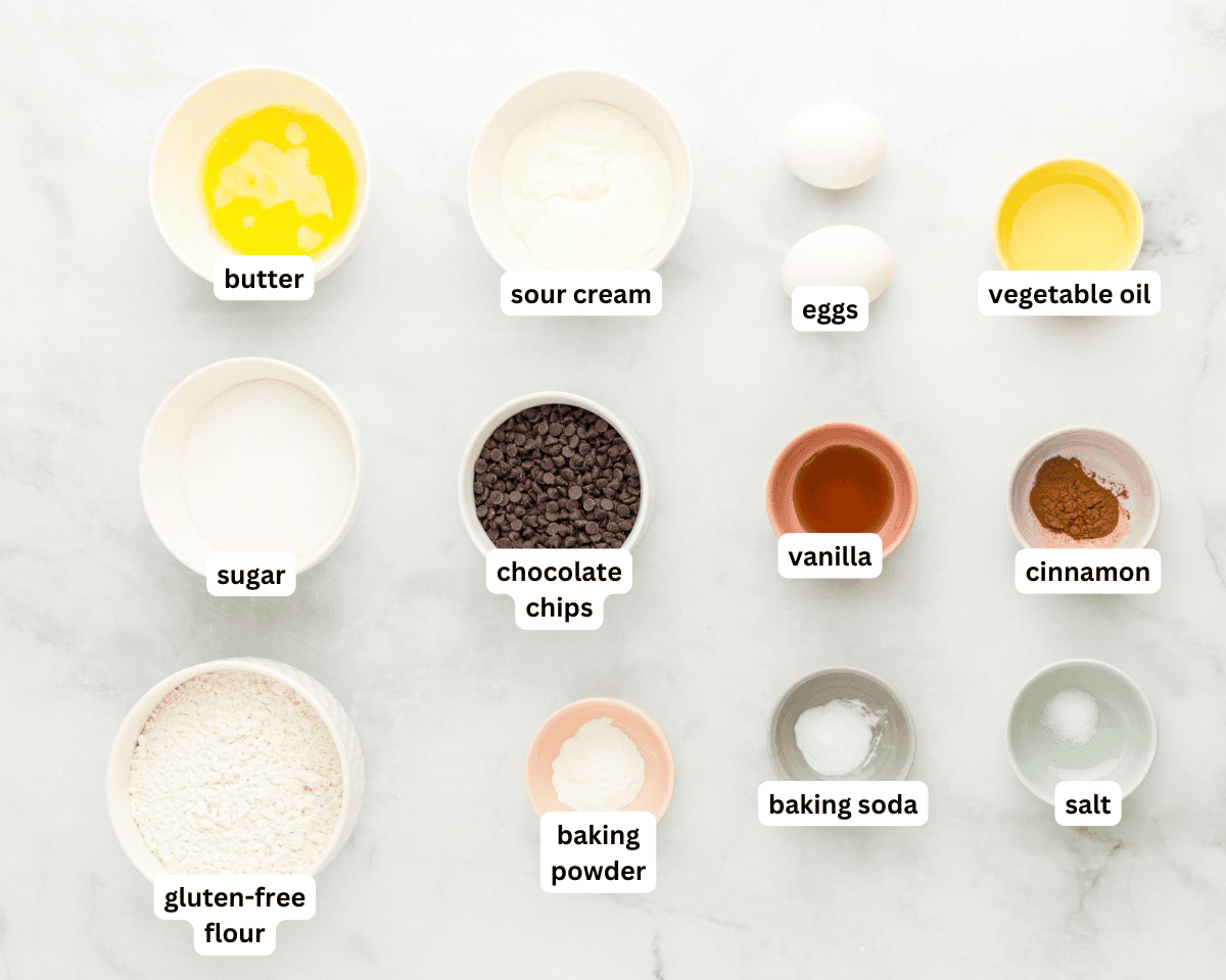 Gluten-free chocolate chip muffins ingredients