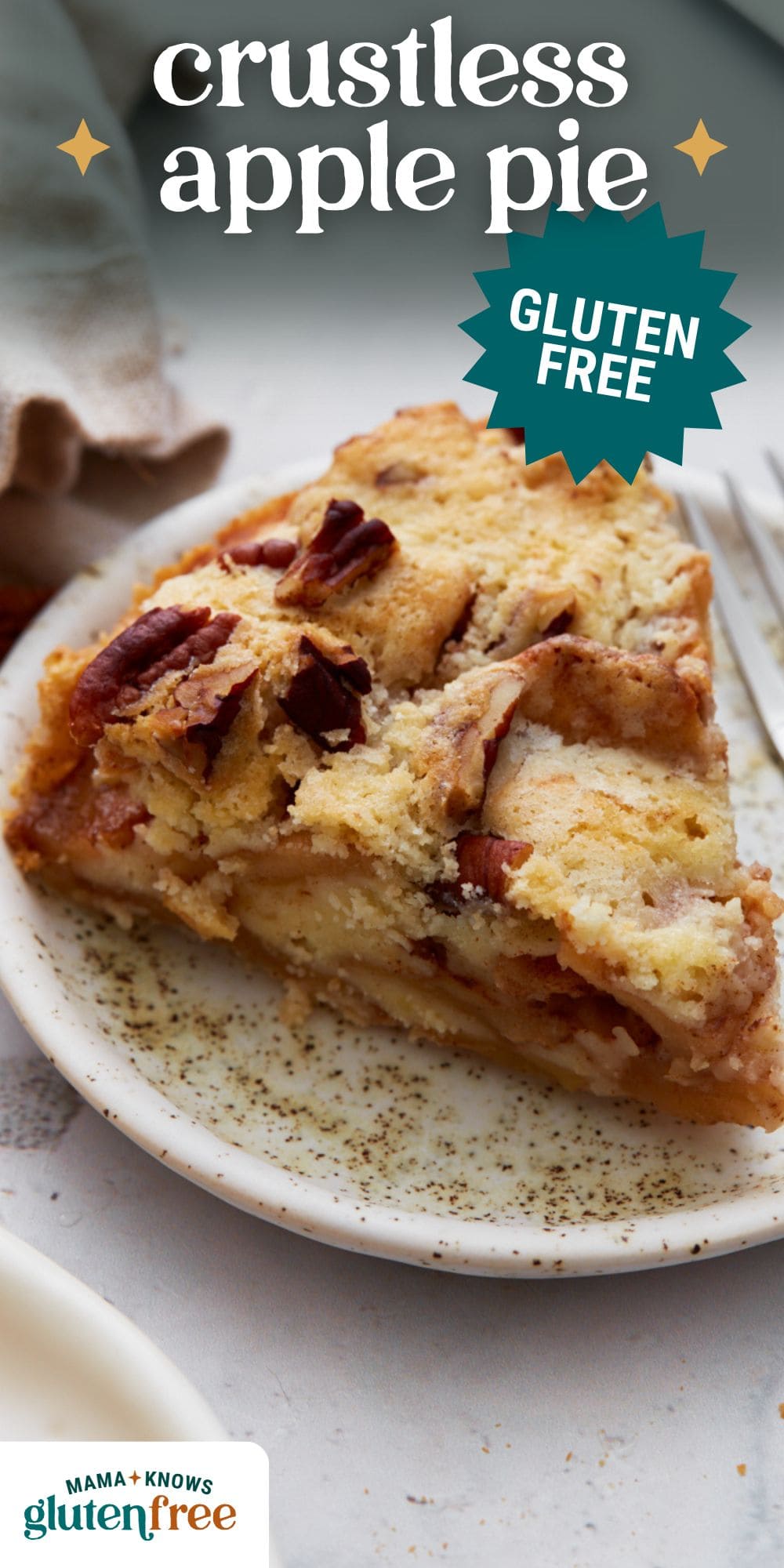 crustless apple pie pin image