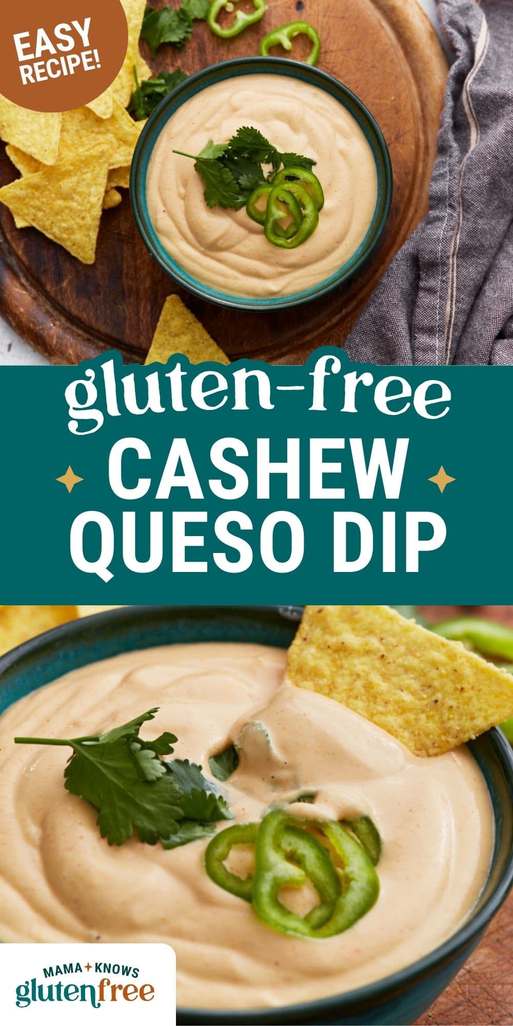 cashew queso dip pin image