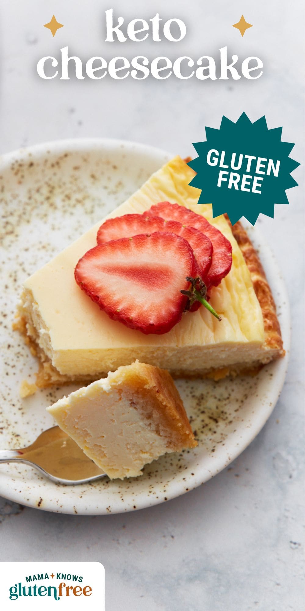 gluten free keto cheesecake pin image