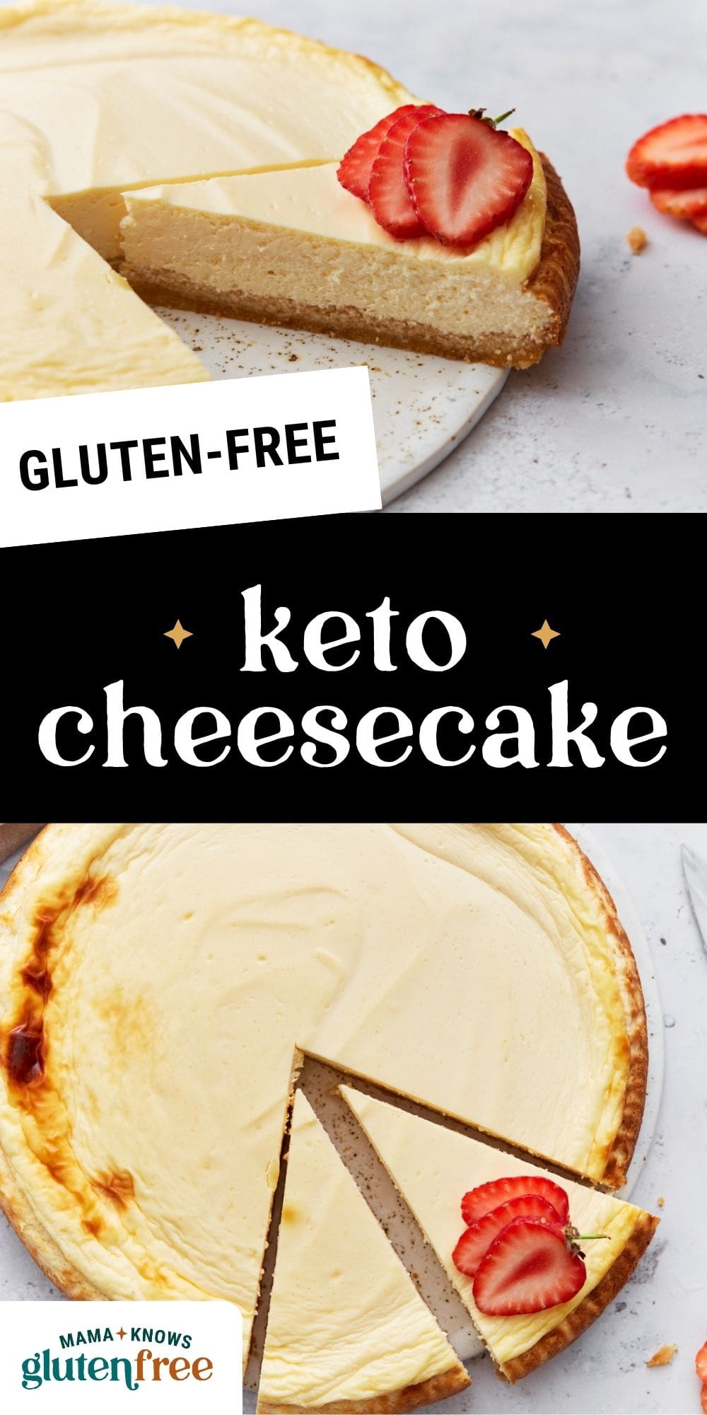 gluten free keto cheesecake pin image