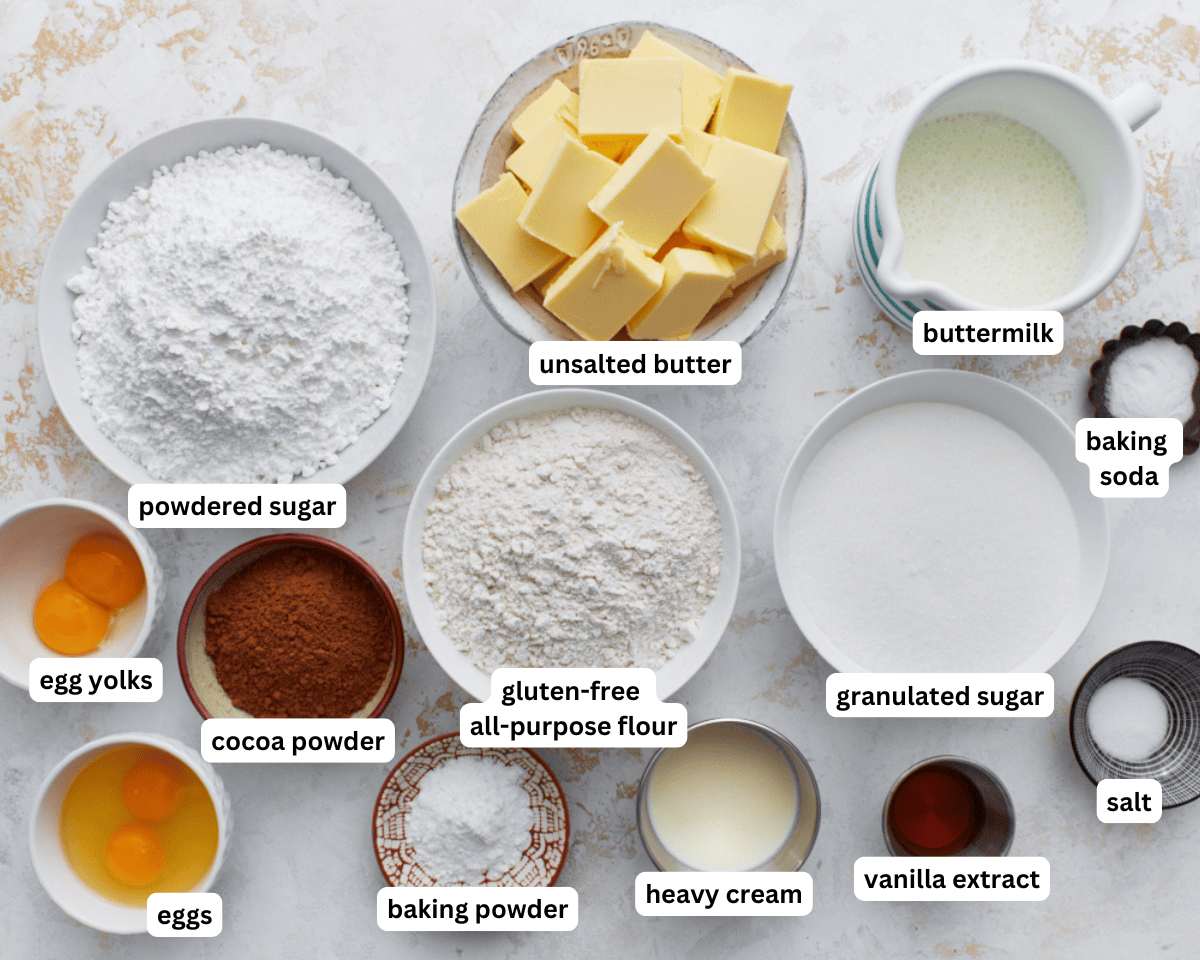Gluten-free yellow cake ingredients