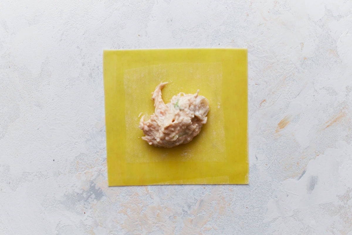 crab meat on wonton wrapper for gluten free crab rangoon