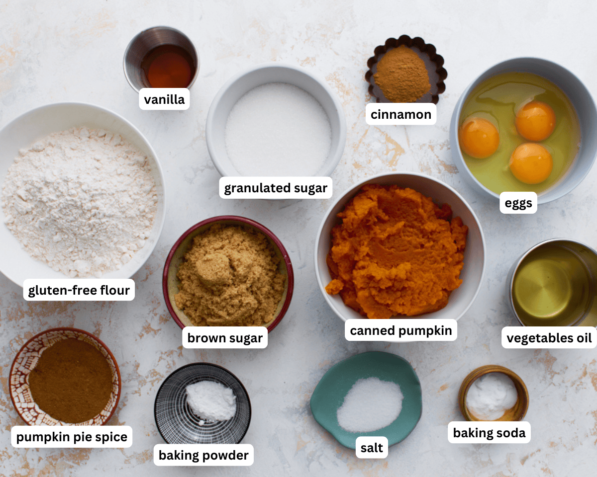 Gluten-free pumpkin bread ingredients