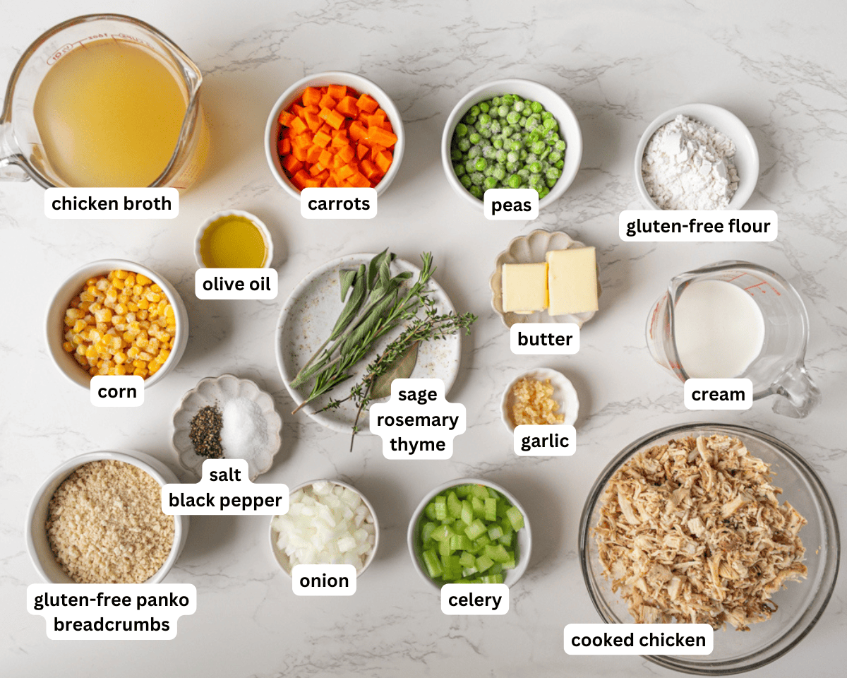 Crustless chicken pot pie ingredients