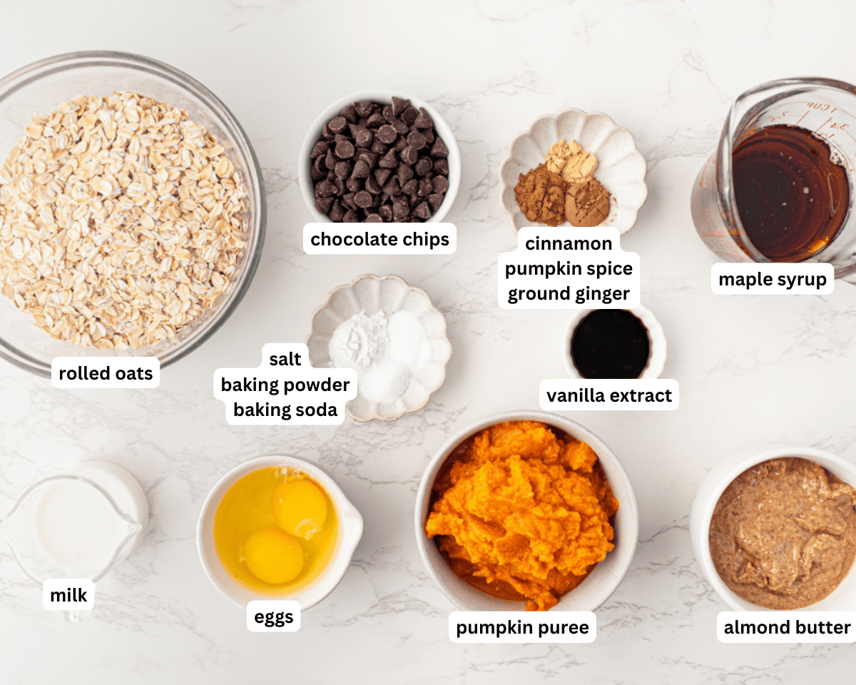 Flourless pumpkin muffin ingredients