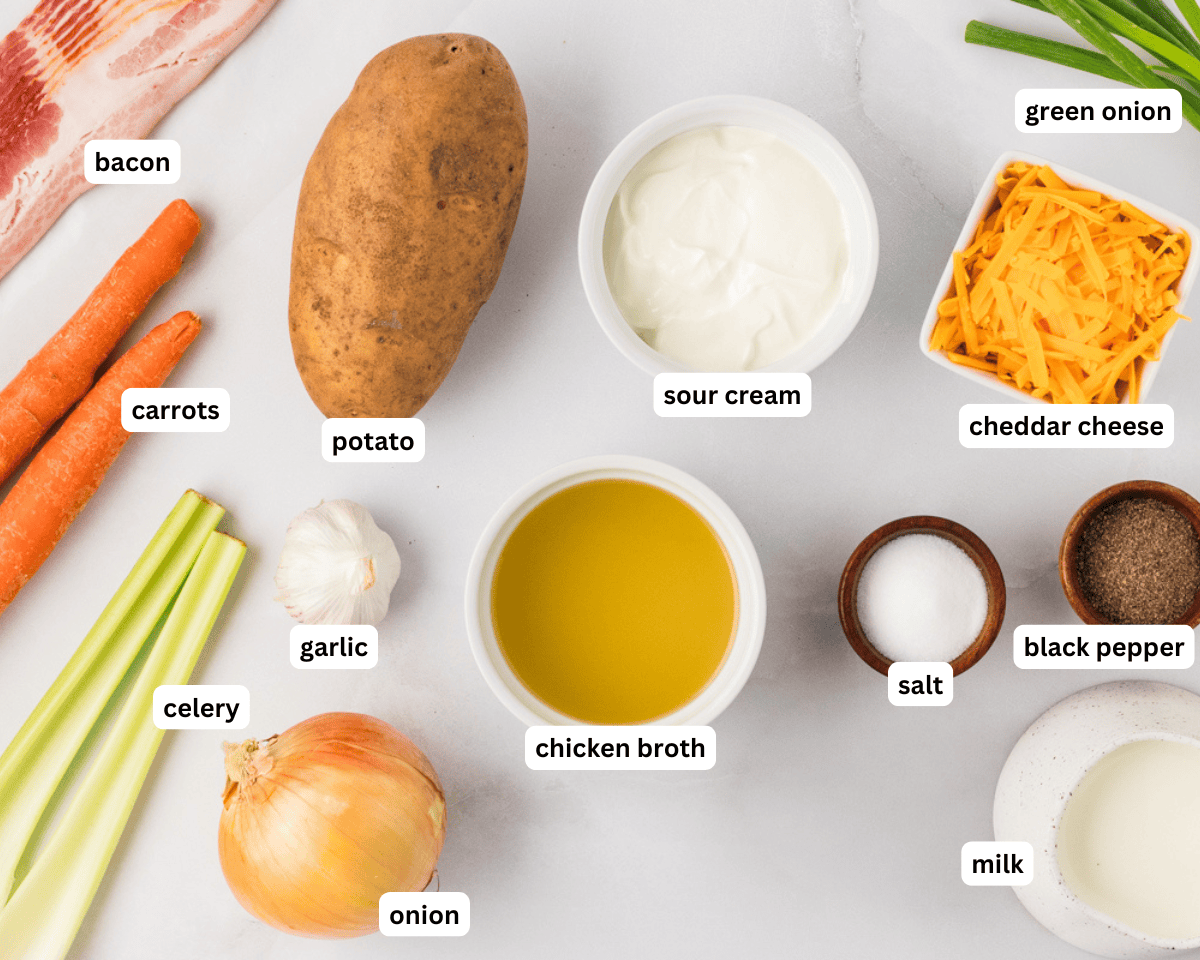 Gluten-Free Potato Soup ingredients