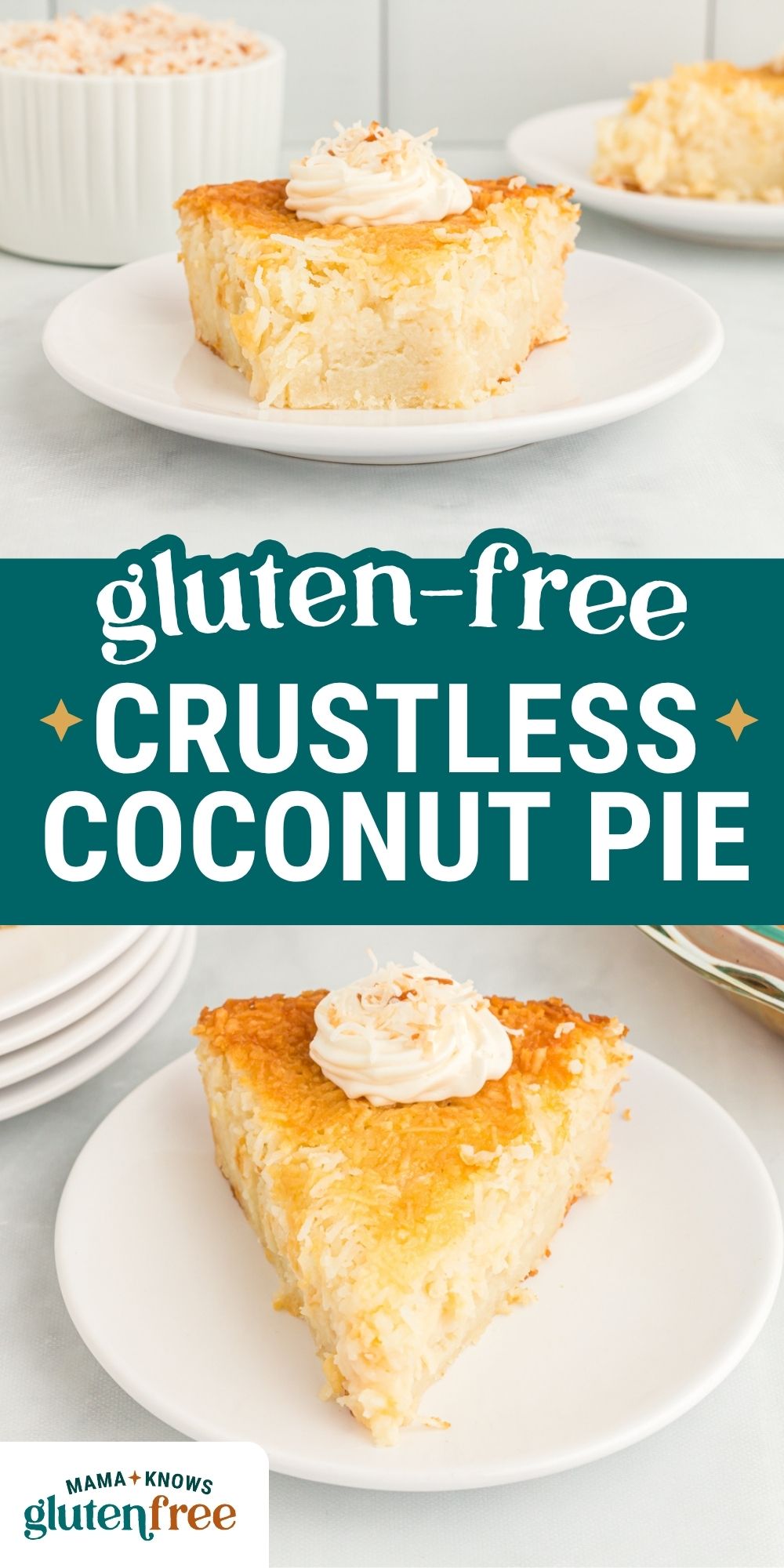 crustless coconut pie pin image