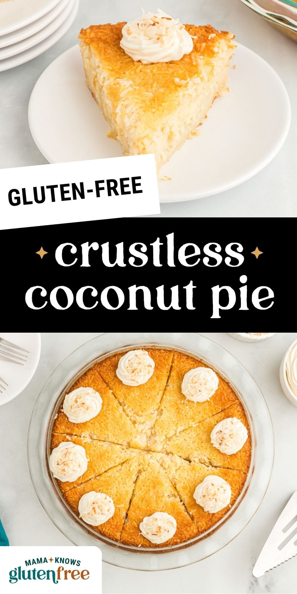 Crustless Coconut Pie pin image