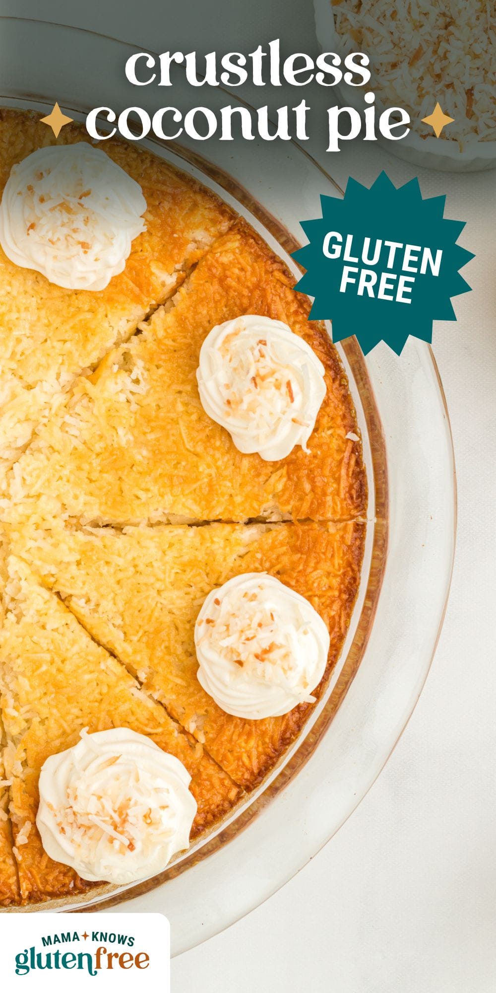 Crustless Coconut Pie pin image