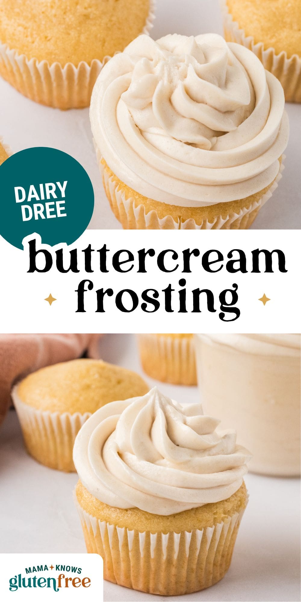 dairy free buttercream frosting pin image