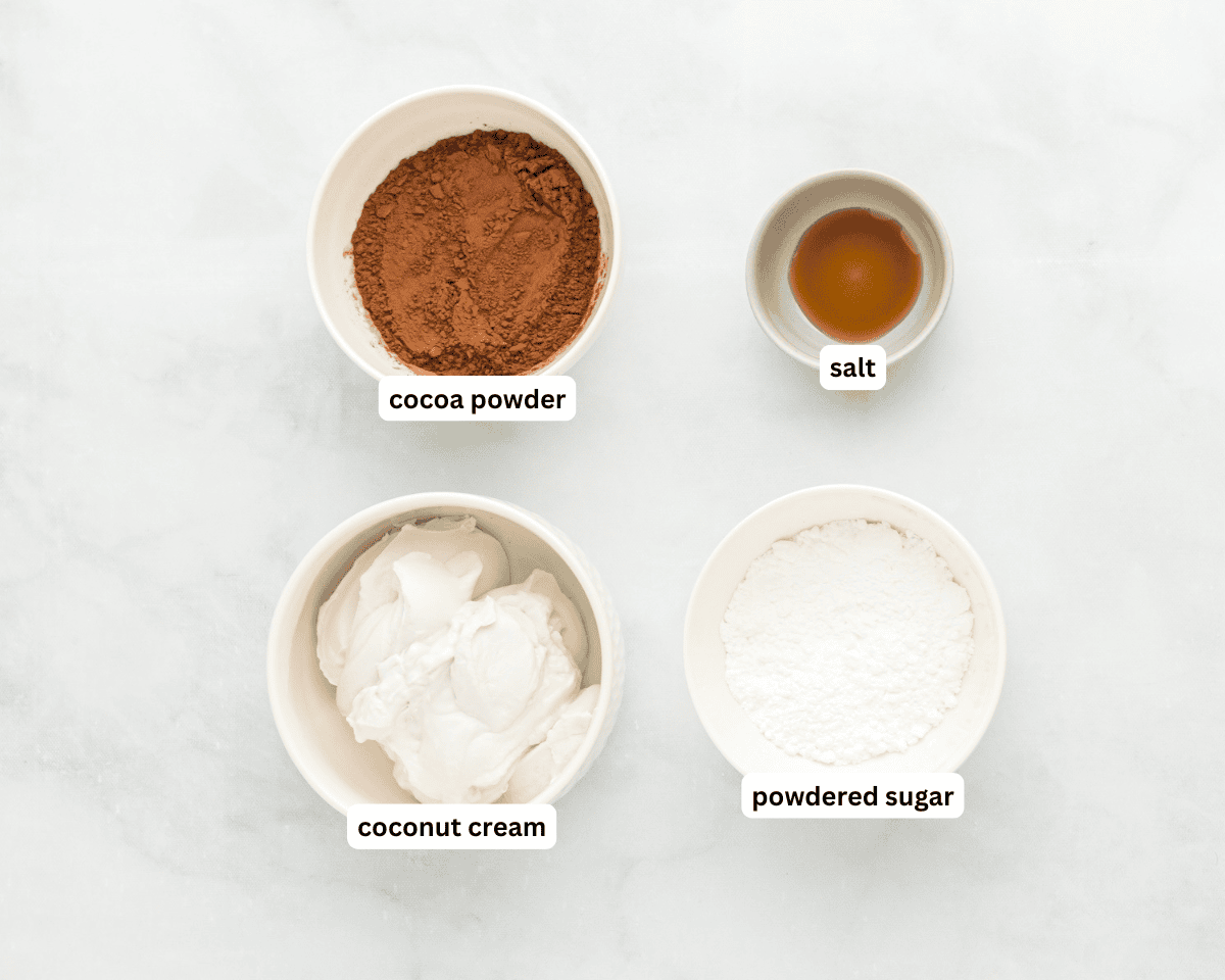 Vegan chocolate mousse ingredients