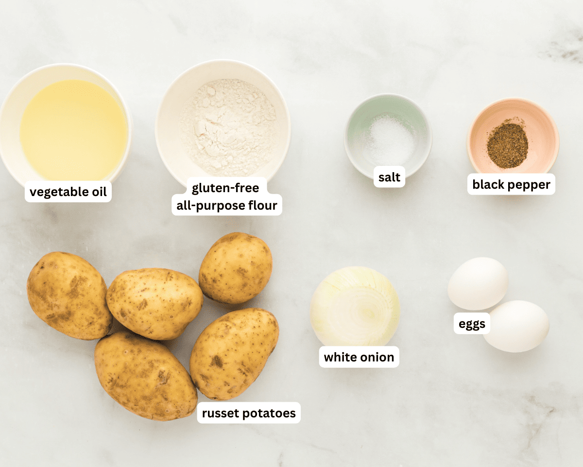 Gluten-free potato latkes ingredients