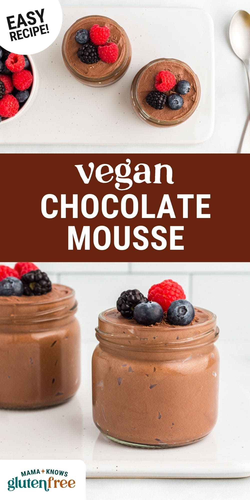 vegan chocolate mousse pin image