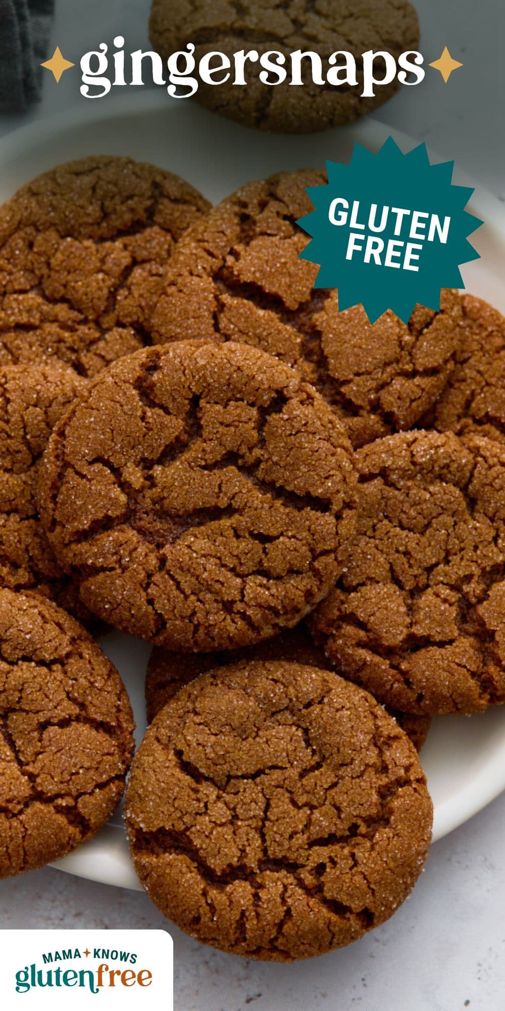 gluten free gingersnaps pin image