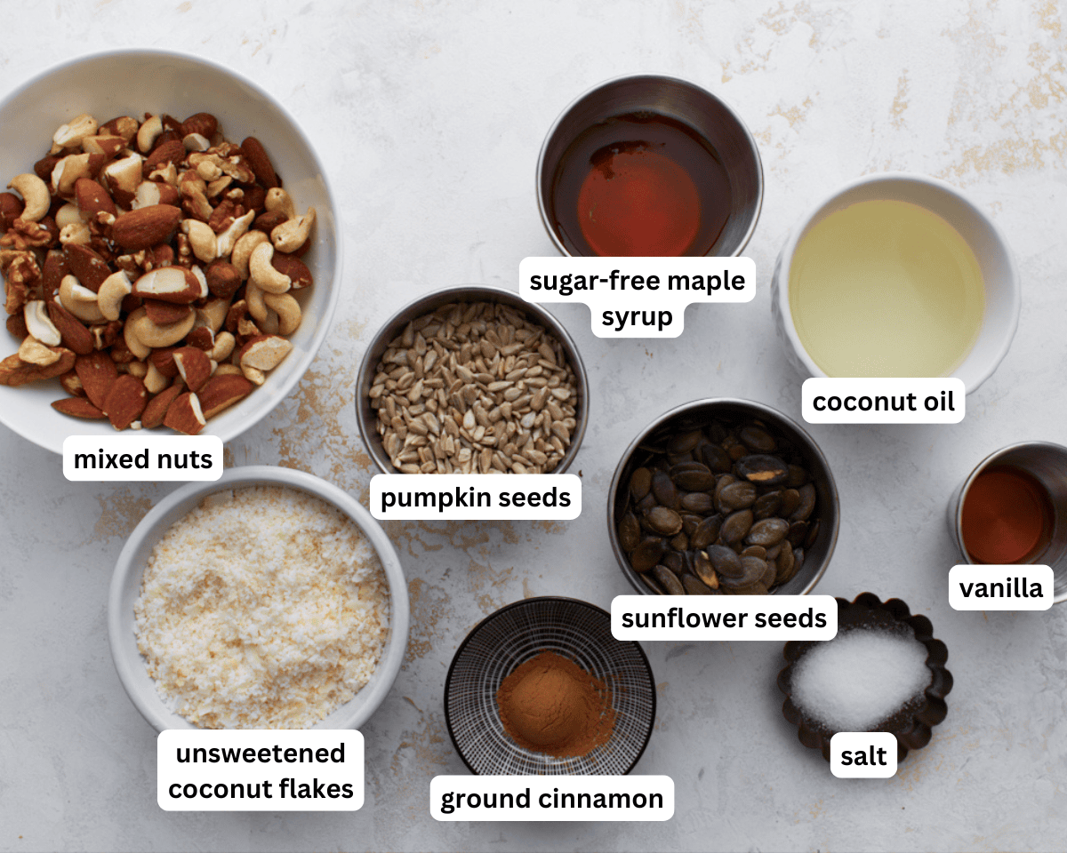 Keto granola ingredients