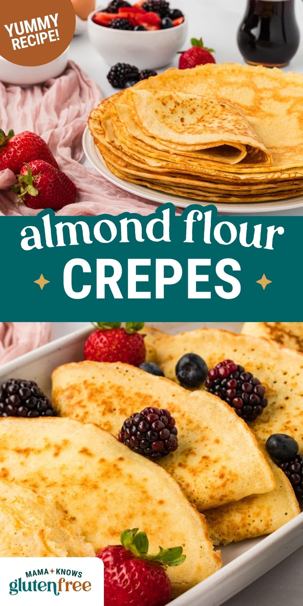 almond flour crepes pin image