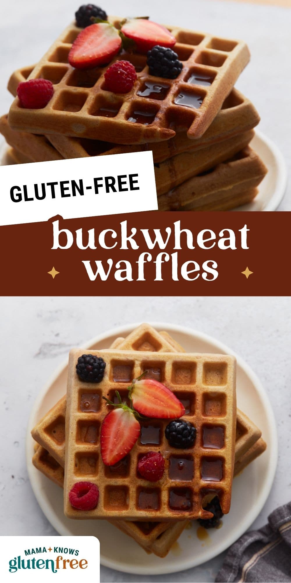 buckwheat waffles pin image