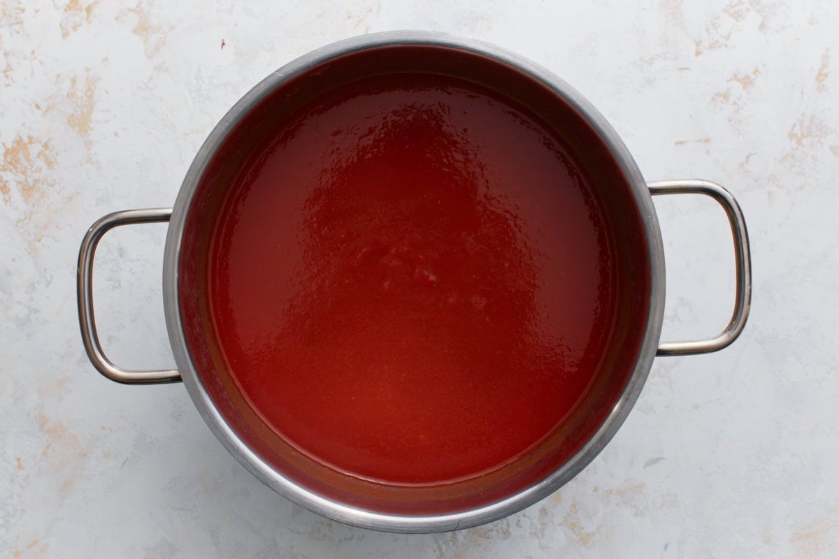 gluten-free tomato soup base ingredients together in a pot