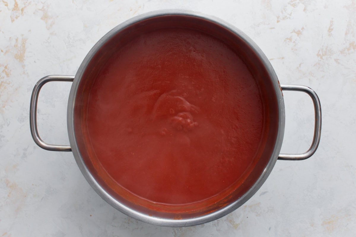 gluten-free tomato soup simmering