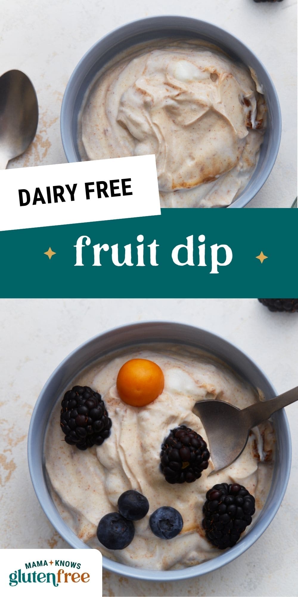 dairy free fruit dip pin image
