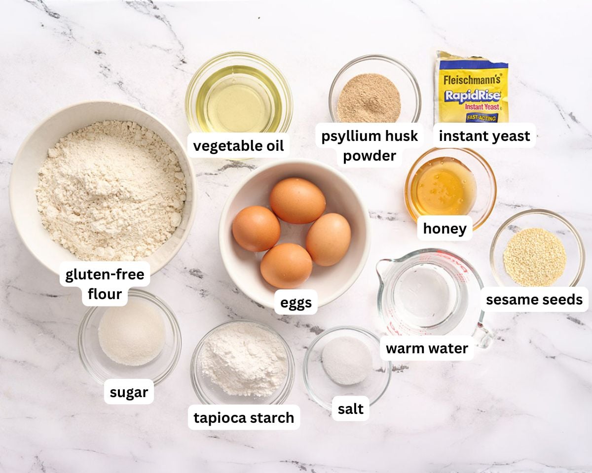 Gluten-Free Challah ingredients