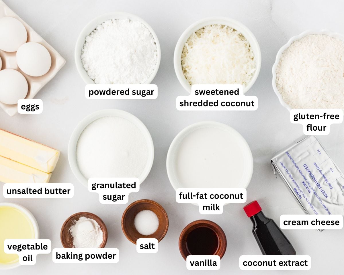 Gluten-free coconut cake ingredients