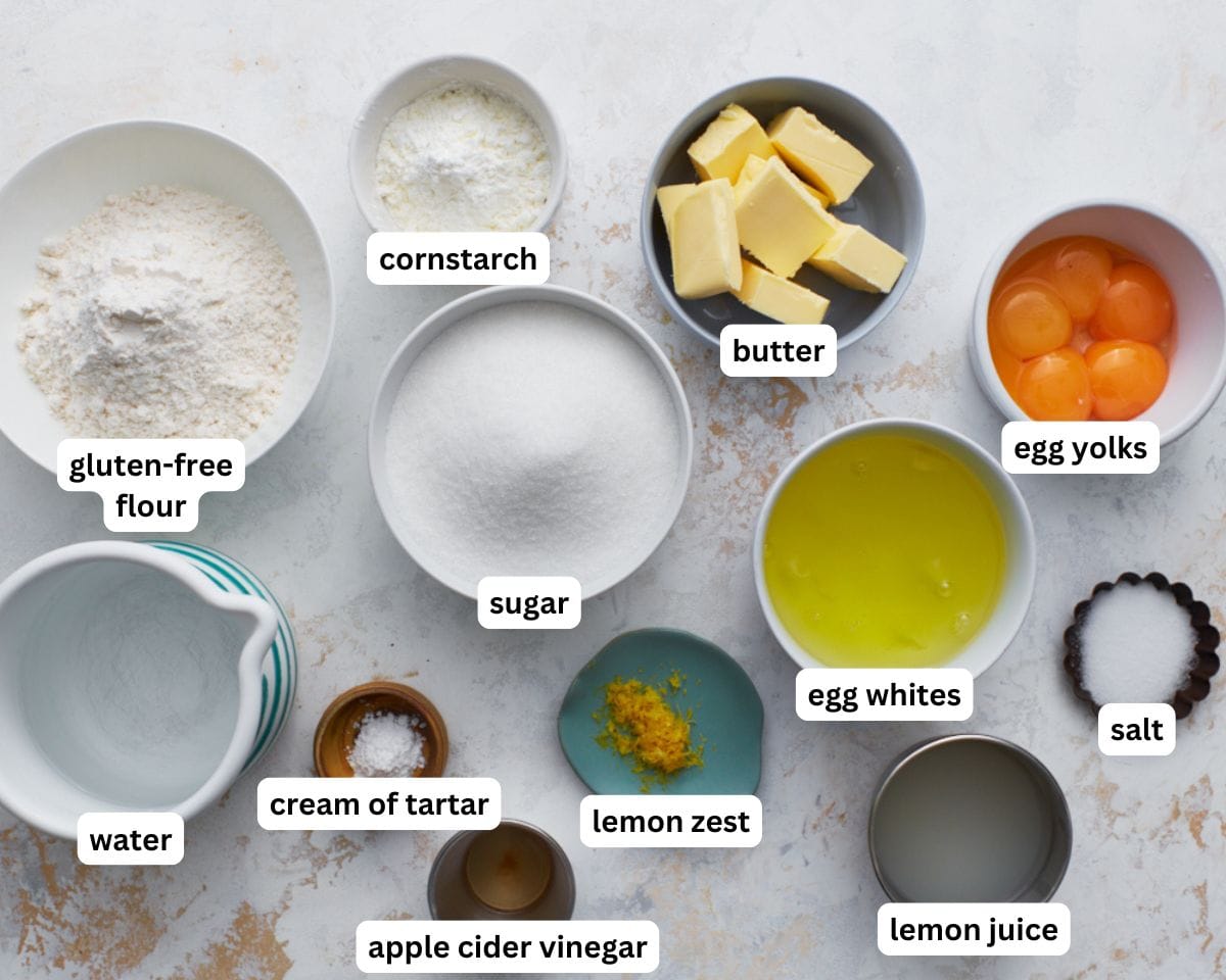 Gluten-Free lemon meringue pie ingredients