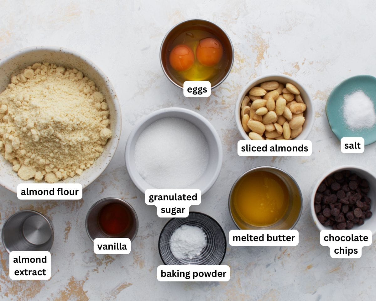 ingredients for almond flour biscotti