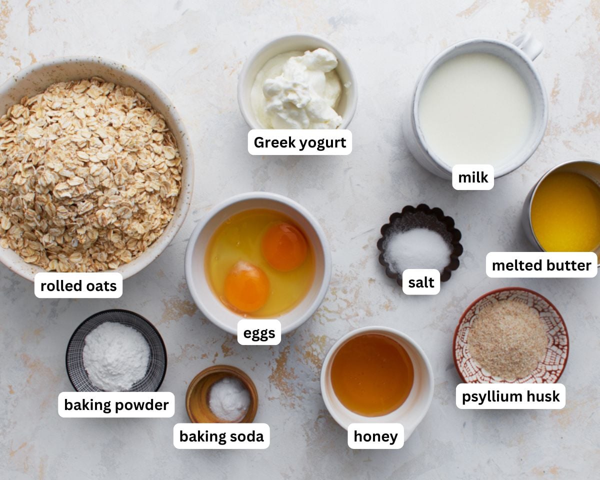 Oat flour bread ingredients