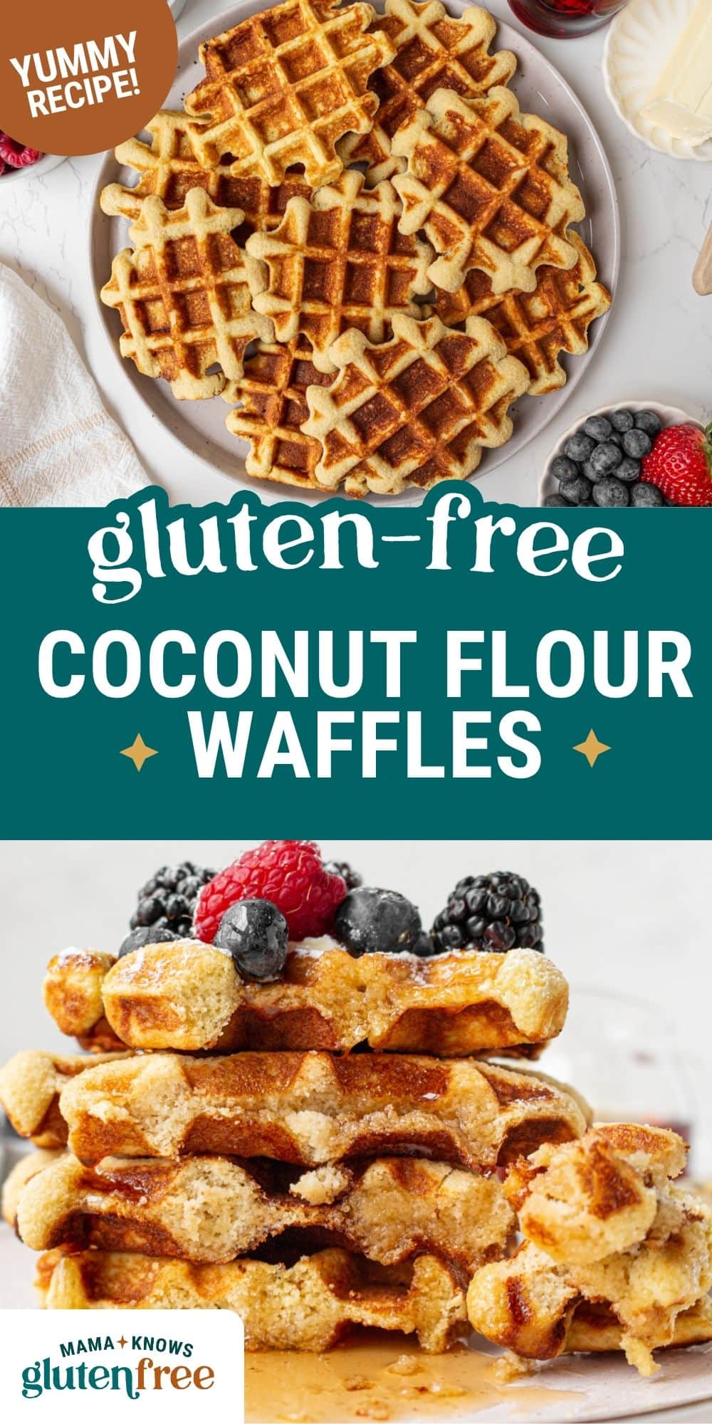 coconut flour waffles pin image