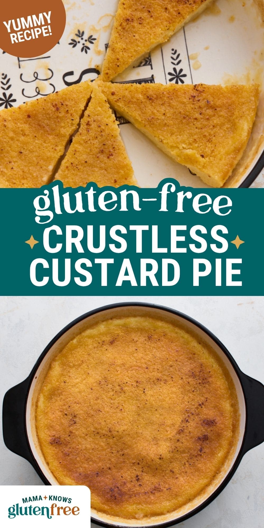 crustless custard pie pin image