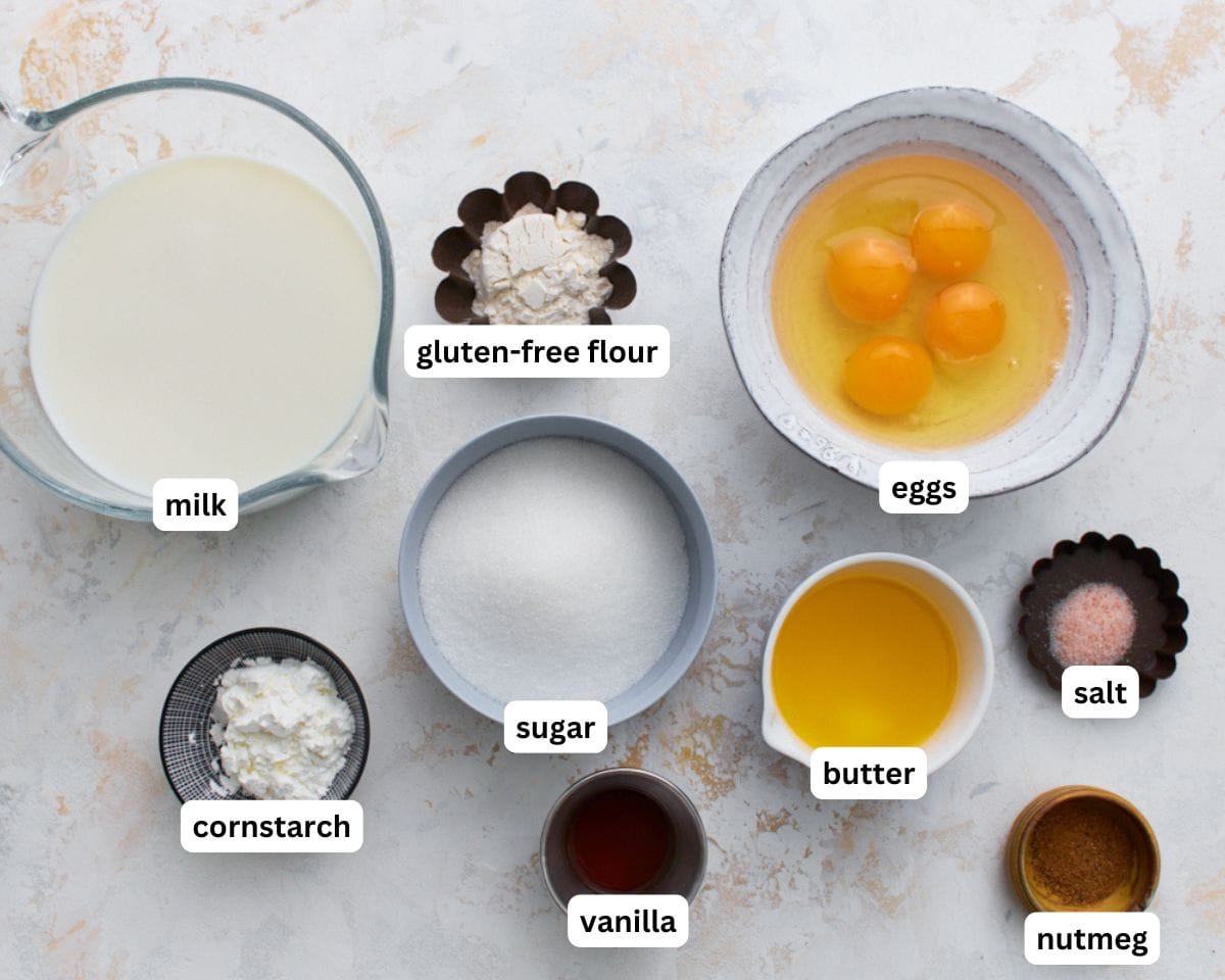 Crustless Custard Pie ingredients