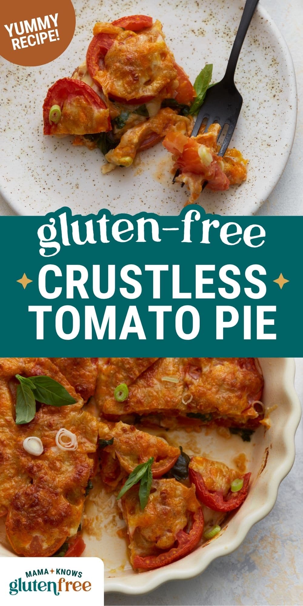 crustless tomato pie pin image