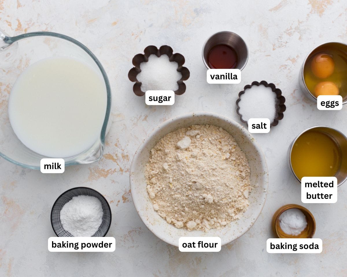 Oat flour waffles ingredients