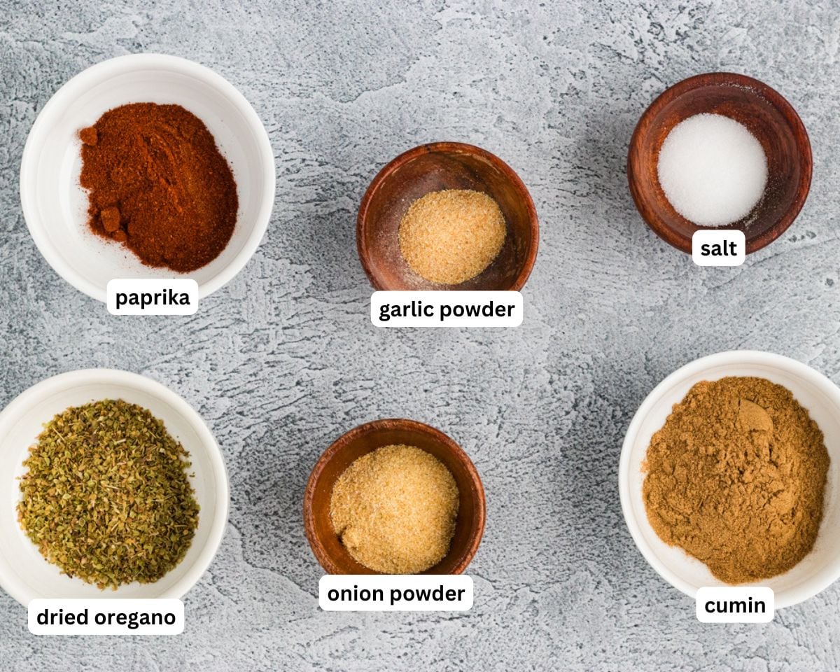 Homemade gluten-free taco seasoning ingredients
