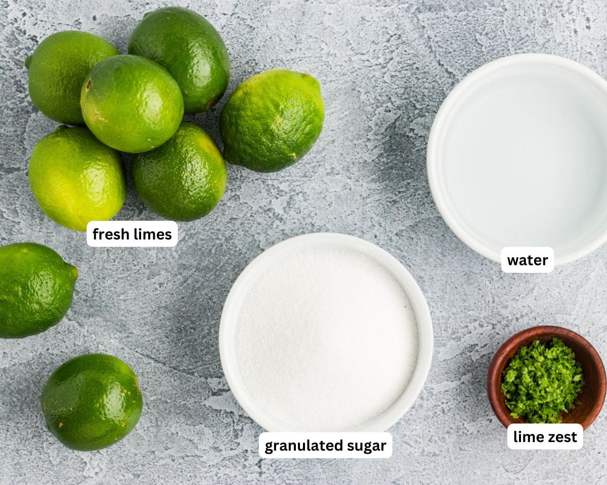 ingredients to make lime sorbet
