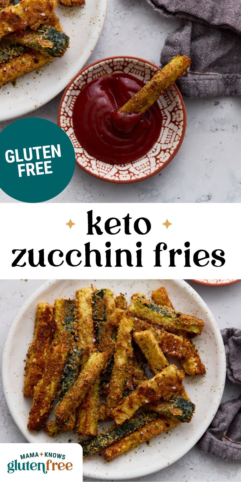 keto zucchini fries pin image