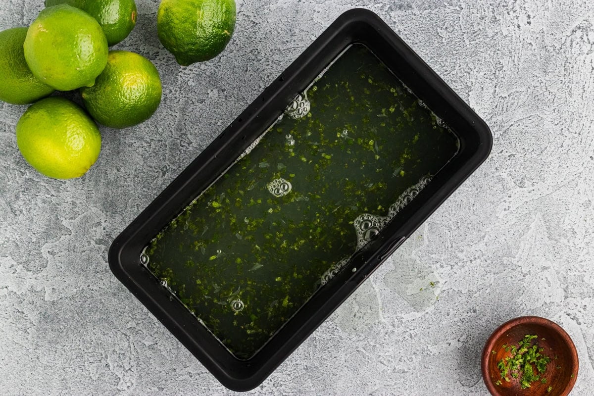 liquid contents of lime sorbet