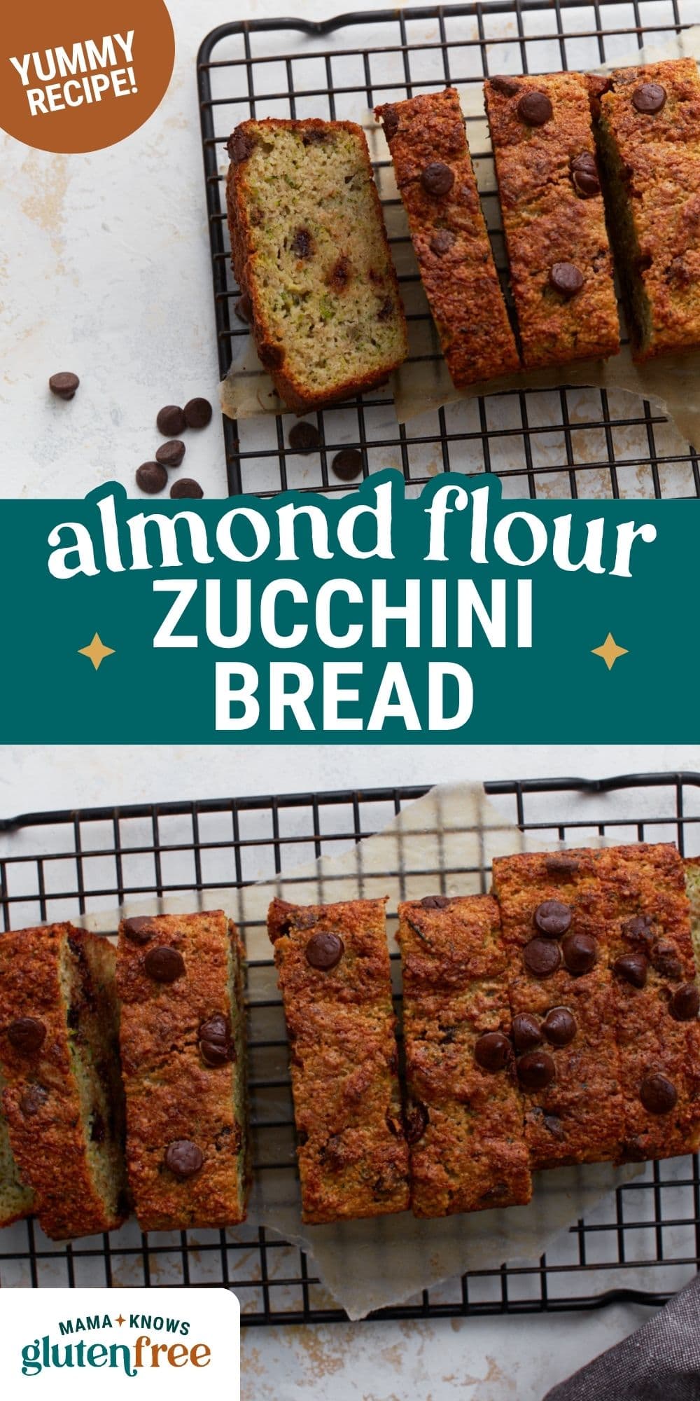 almond flour zucchini bread pin image