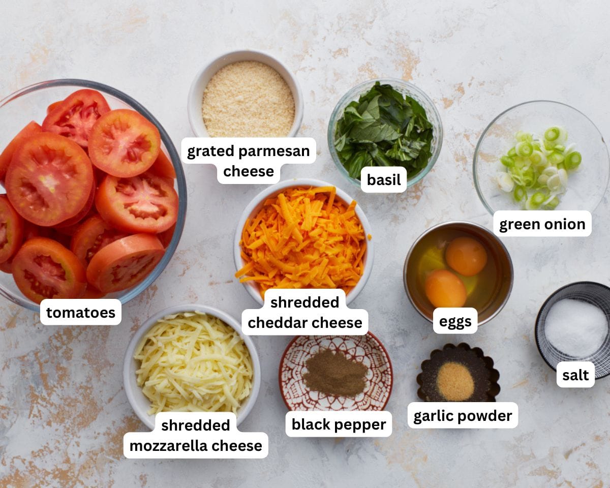crustless tomato pie ingredients