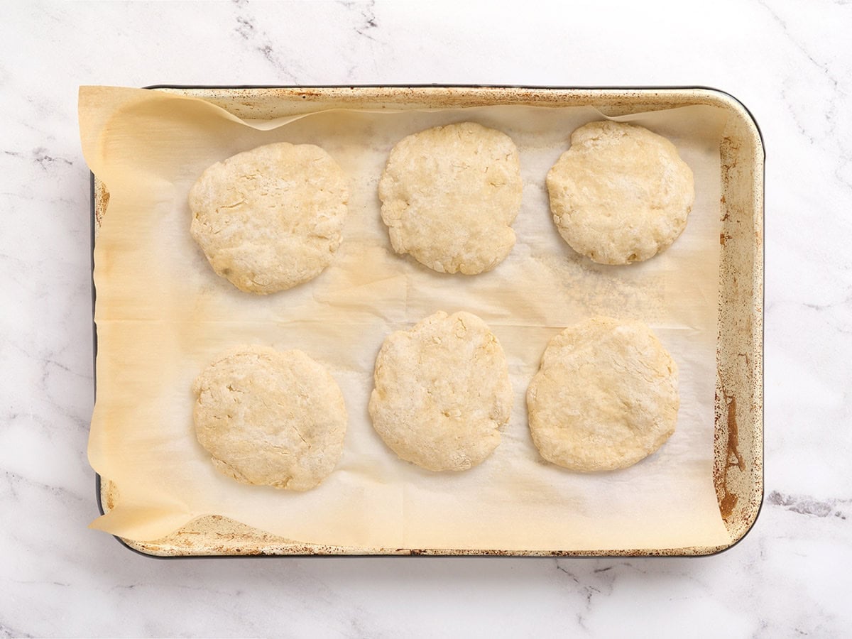 Shaped gluten free pita dough rounds after baking