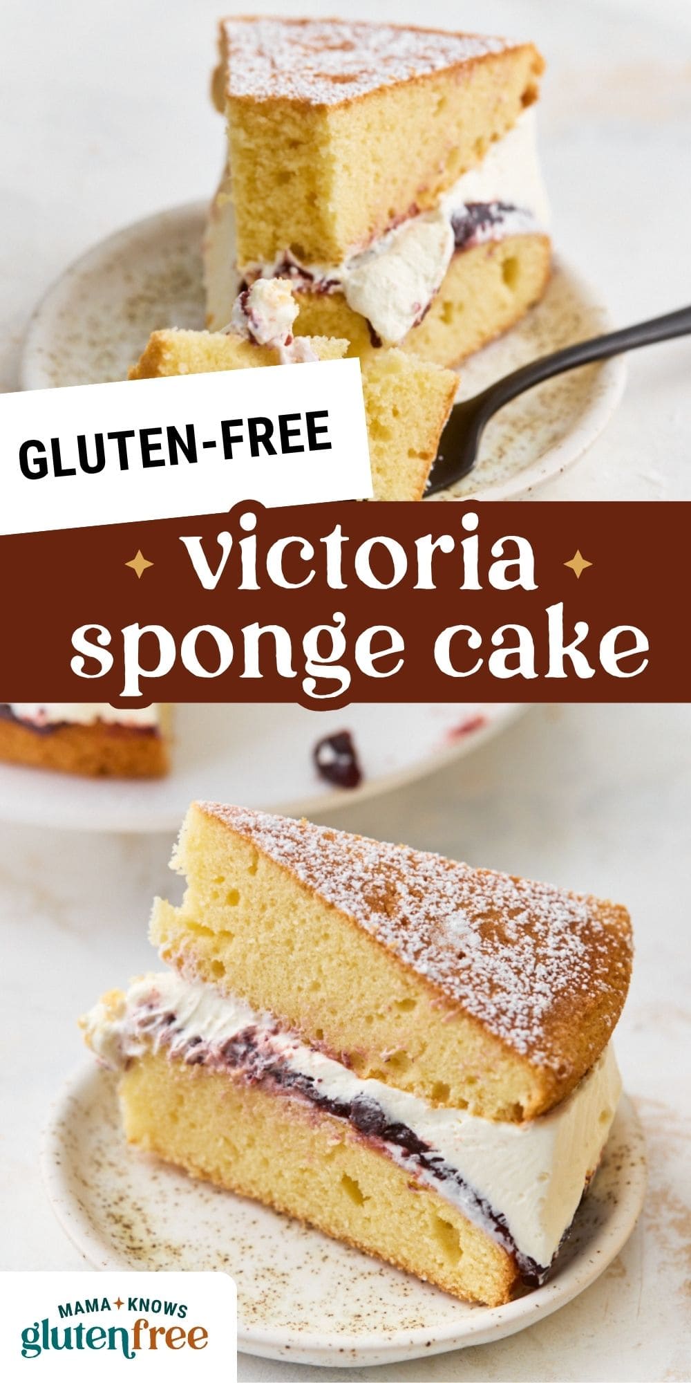 gluten-free victoria sponge cake pin image
