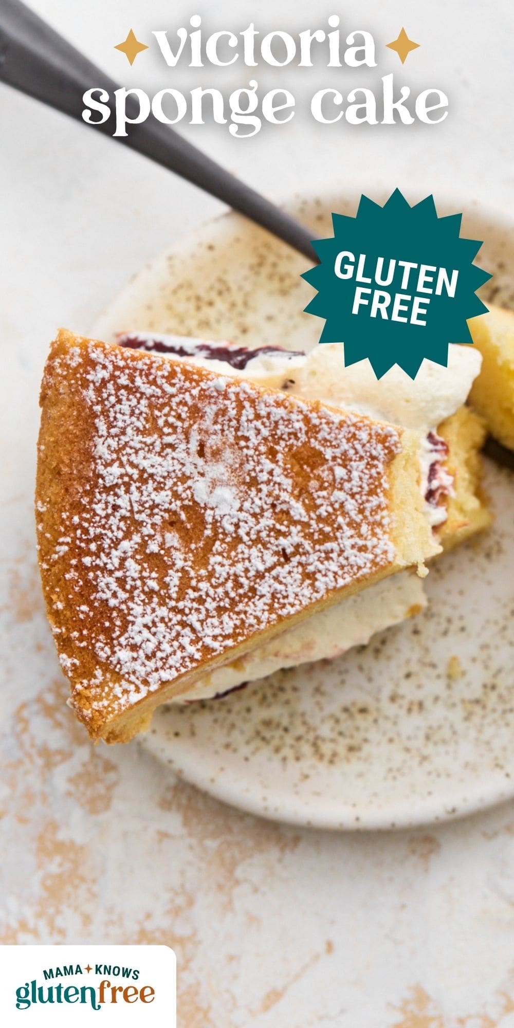 gluten-free victoria sponge cake pin image